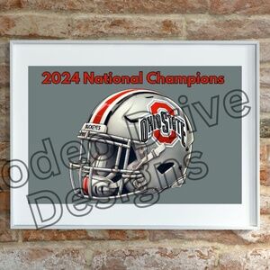 OHIO STATE NCAA NATIONAL CHAMPIONS POSTER 17"x11" Art Print Buckeyes Football